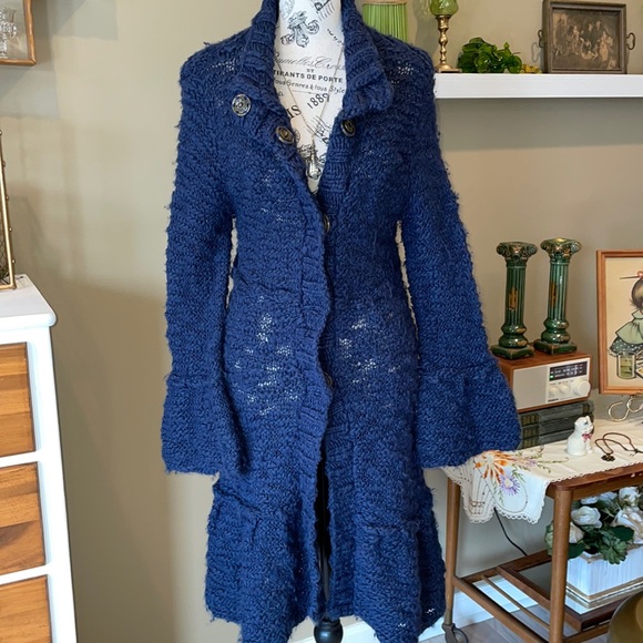Free People Sweaters - Free people navy blue long sweater